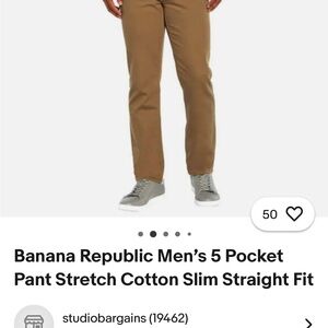 Banana Republic Men's 5 Pocket Pant Stretch Cotton Slim Straight